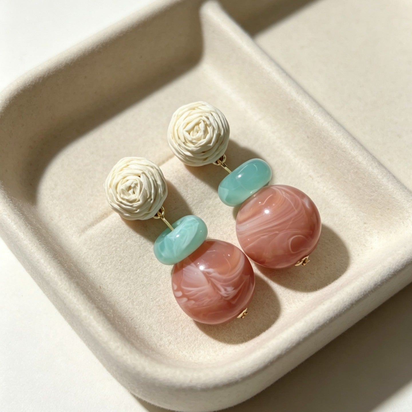Color Matching Chinese Style Gentle Atmosphere Earrings