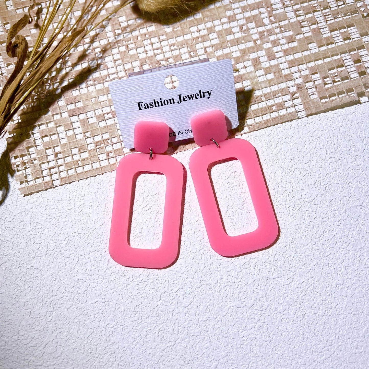 South Korea Popular Acetate Elegance Retro Simple Niche Geometry Rectangle Earrings