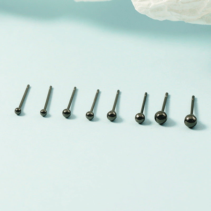 Ball Personalized Sier Beans Ear Bone Stud Earrings