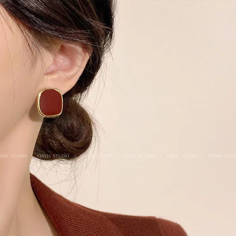 French Retro Female Light Luxury Minority Design Earrings