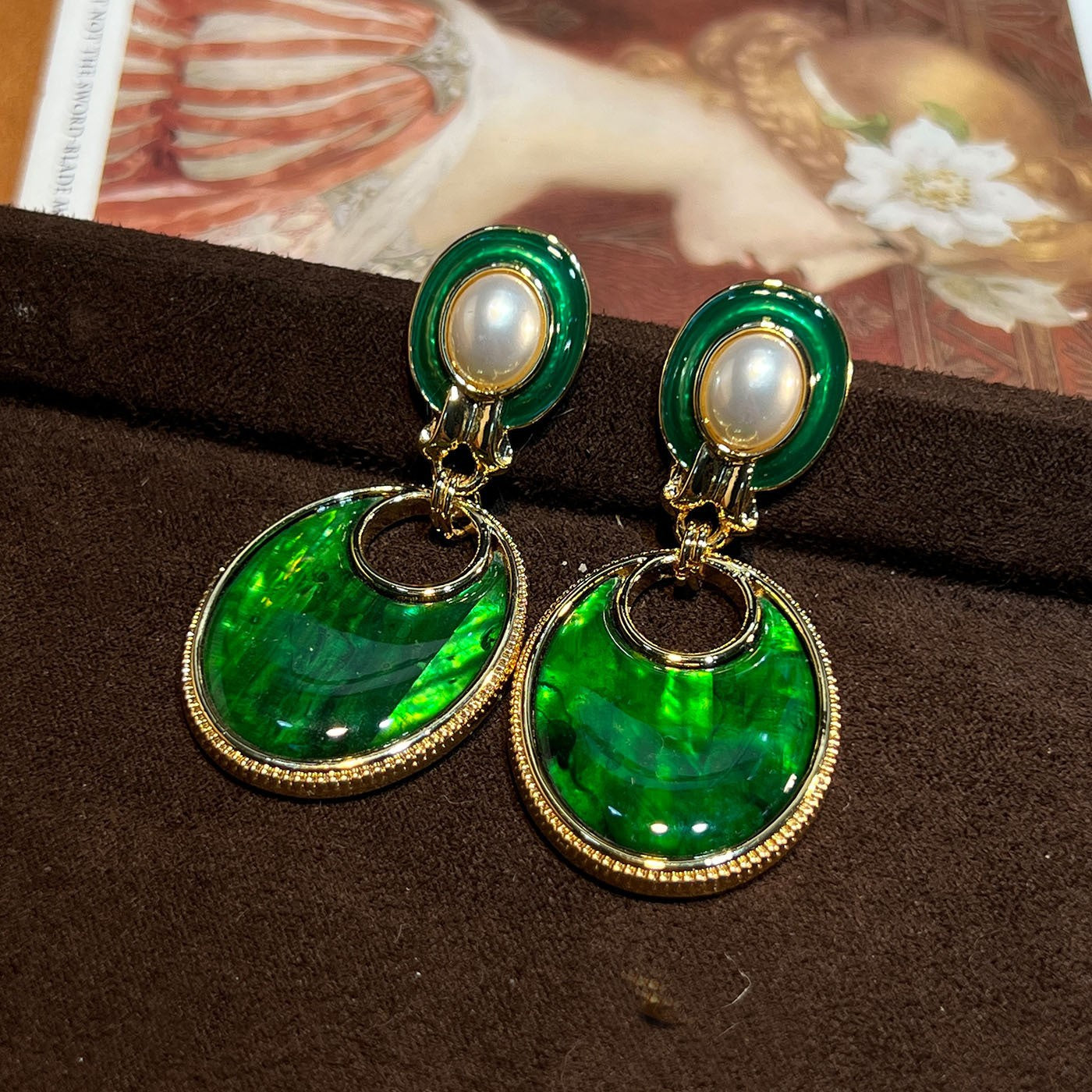 Women's Abalone Shell Series Gold Plated Environmental Protection Fashion French High-grade Earrings