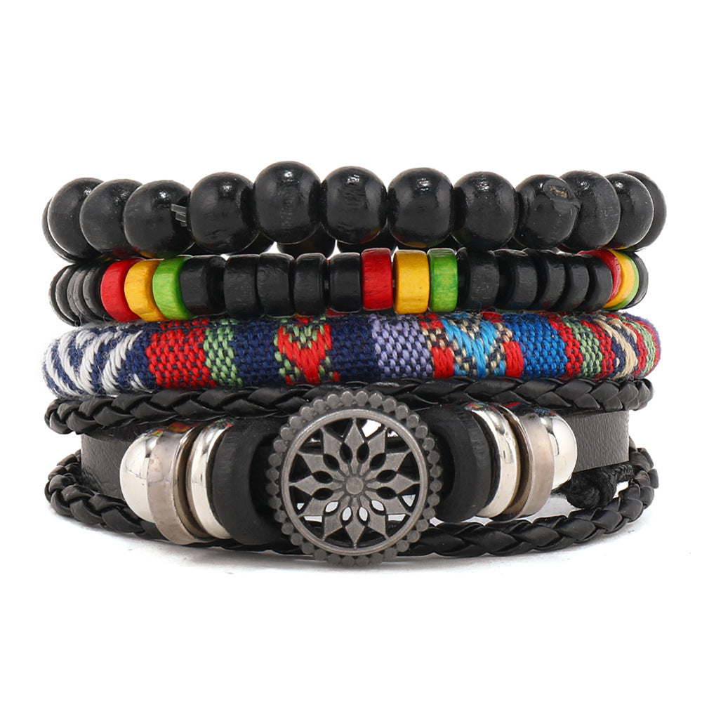 Women's & Men's Ornament Simple Hand Woven Rope Leather Bracelets