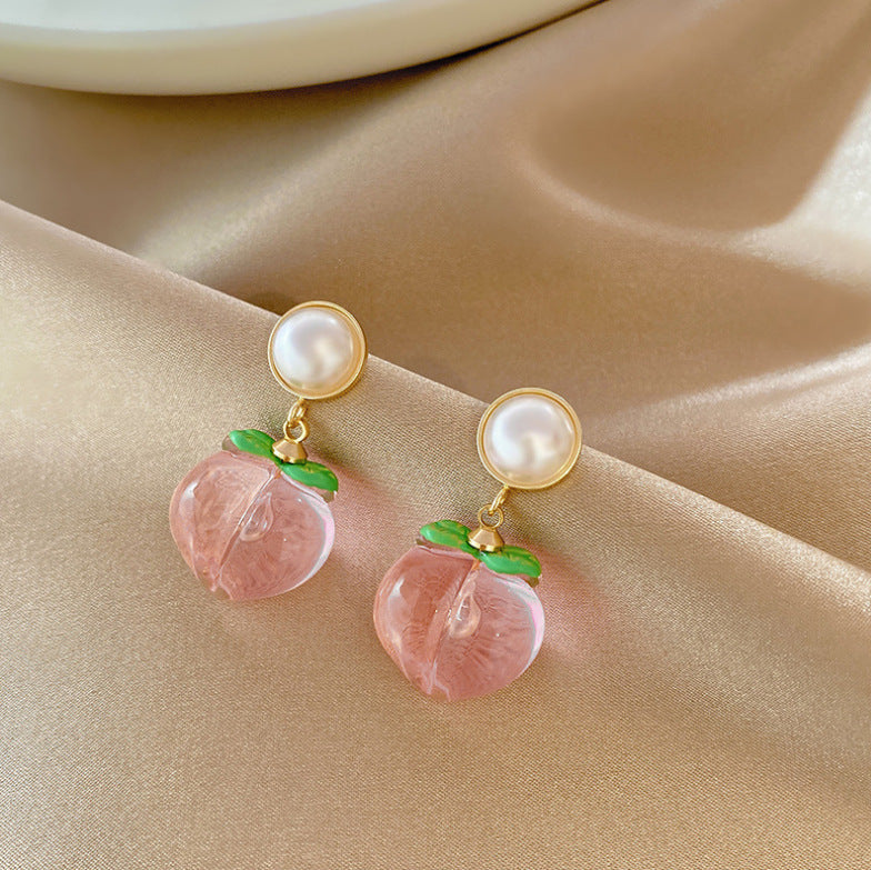 Women's Pearl Peach Fashion Temperamental Minority Design Rings