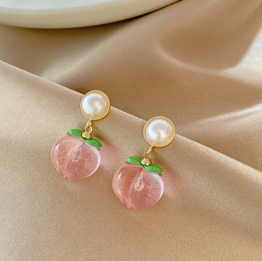 Women's Pearl Peach Fashion Temperamental Minority Design Rings