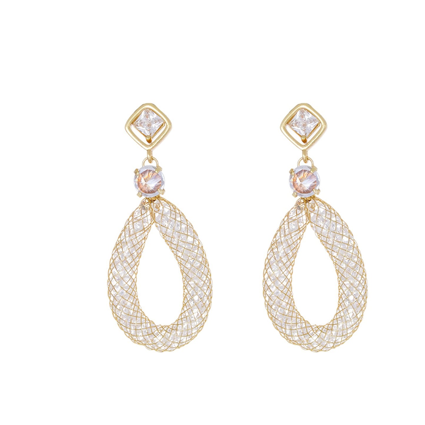 Women's Exaggerating Tassel Elegant Long Geometric Circle Sier Needle Rings