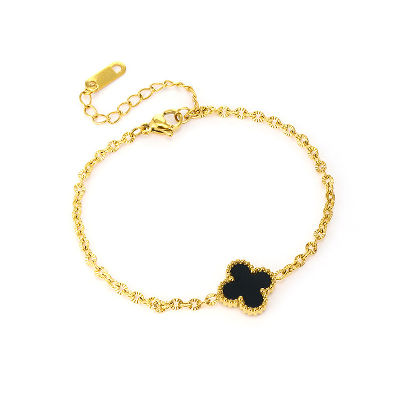 Gold Clover Female Light Luxury Simplicity High Sense Niche Design Bracelet