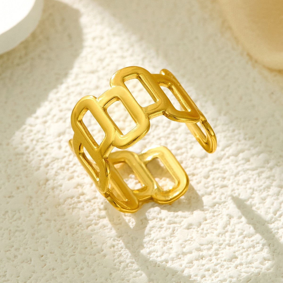 Stainless Steel Irregular Line Love Heart-shaped High-grade Ring