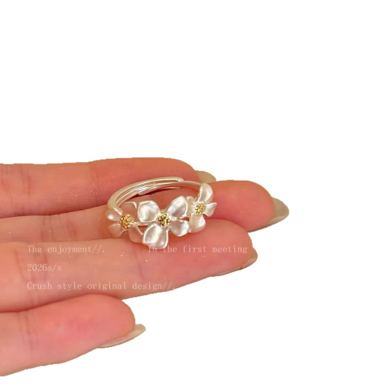 Gardenia Female Personalized Fashionable Elegance Creativity Entry Lux Elegant Ring