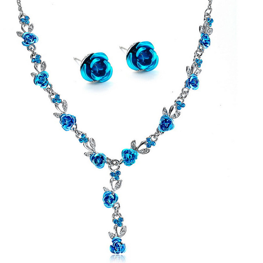 Women's Suite Splendid Diamond Geometric Crystal Flowers Jewelry Set