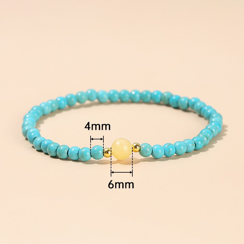 Turquoise Square Ethnic Style Wild Design Bracelet