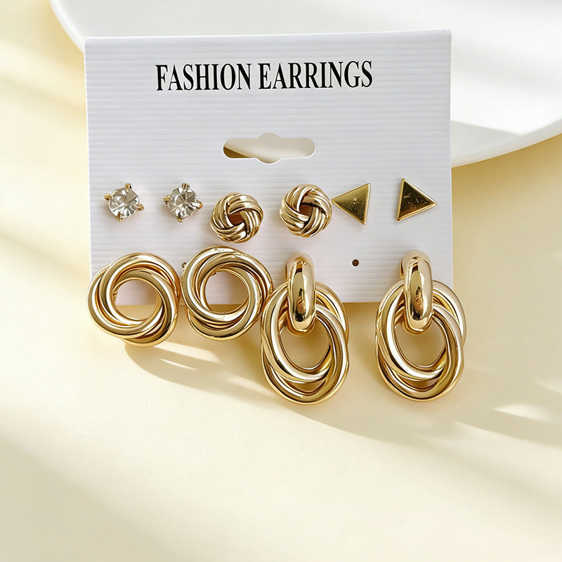 Style Fashion Personalized Metal Twist Geometric Earrings
