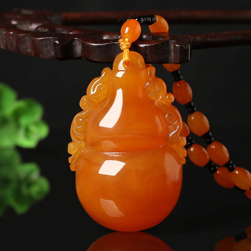 Light Luxury Minority Imitation Old Beeswax Mid-length Sweater Chain Necklaces