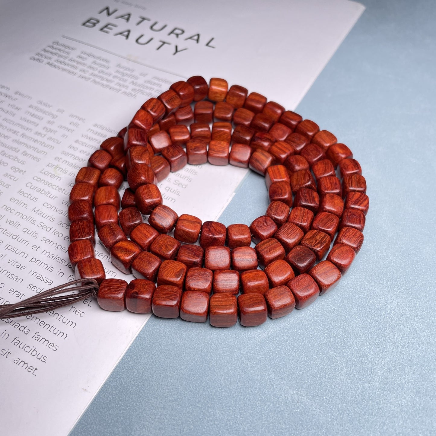 Women's & Men's Rosewood Purple Sandalwood Mountain Square Sugar Buddha Beads Bracelet