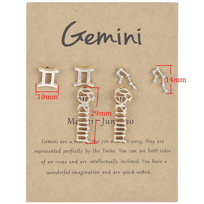 Twee Constellation Symbol Diamond Retro Alphabet Rings