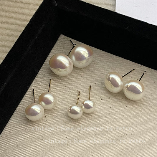 Women's Mosquito Coil Ear Clip High-grade Steamed Bread Pearl Minority Earrings