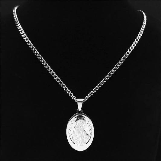 Women's & Men's Tag Virgin Mary Prayer Hip Hop Necklaces