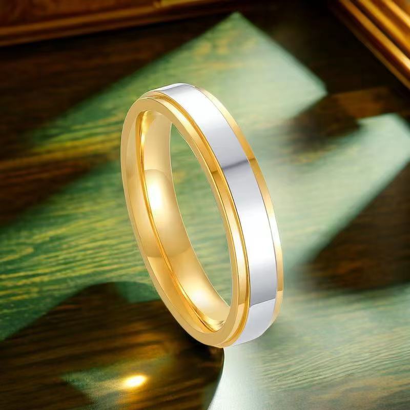 Steel Couple Pairs Of Wind Diamond Niche Simple Rings