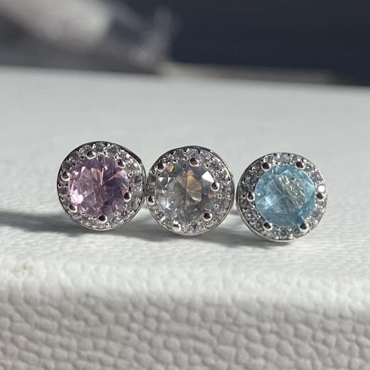 Rhinestone Surround Zircon Ear Bone Pin Stud Earrings