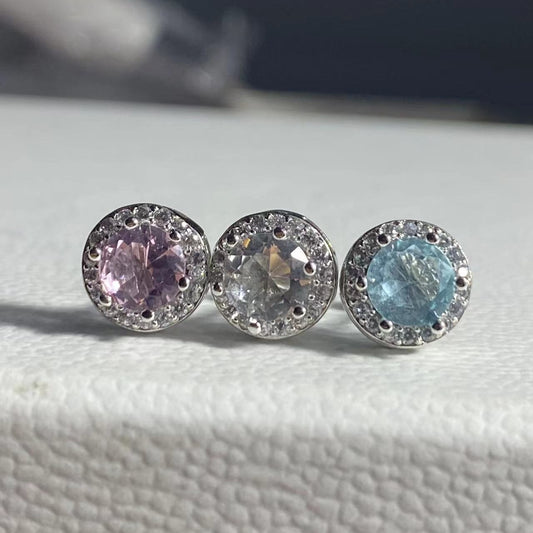 Rhinestone Surround Zircon Ear Bone Pin Stud Earrings