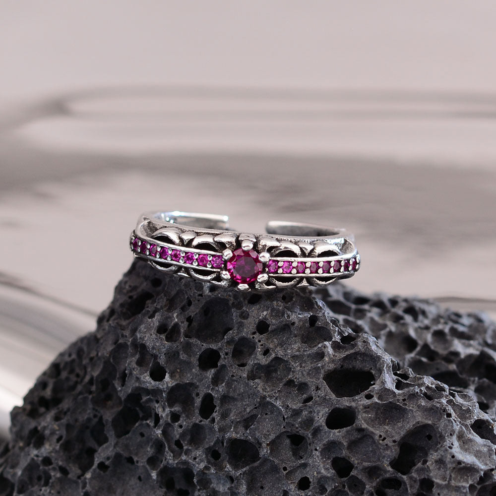 Women's & Men's Light Luxury Cross Pink Diamond Zircon Rings