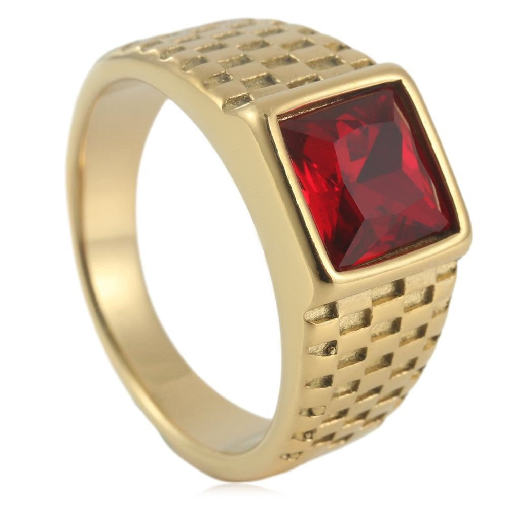 Men's Steel Stone Retro Trendy Personality Punk Rings