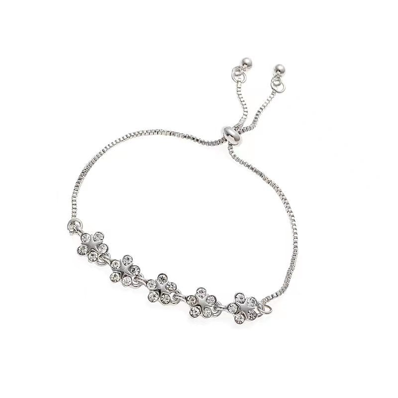 Women's Zircon Flower Korean Simple Design Personalized Bracelets