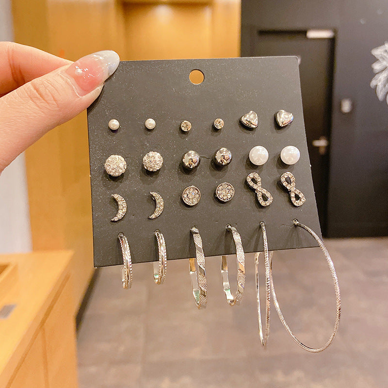 Women's Korean Style Metal Alloy Pearl High-grade Long Stall Light Stud Earrings