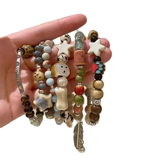 Women's & Men's Single Circle Ceramic Simple Personality Fashion Bracelet