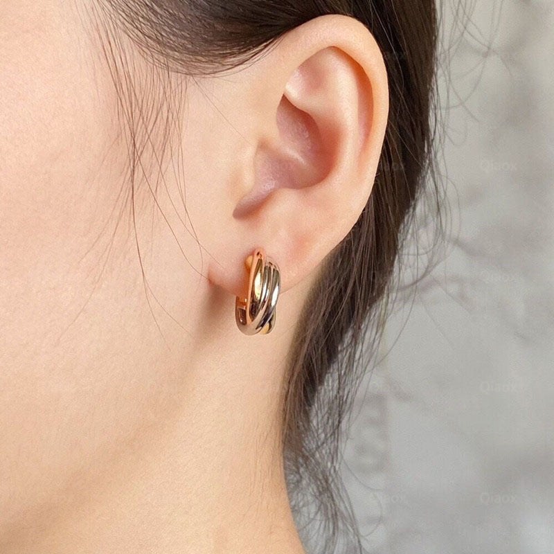 Rhinestone Zircon Small Ear Lobe Gift Earrings