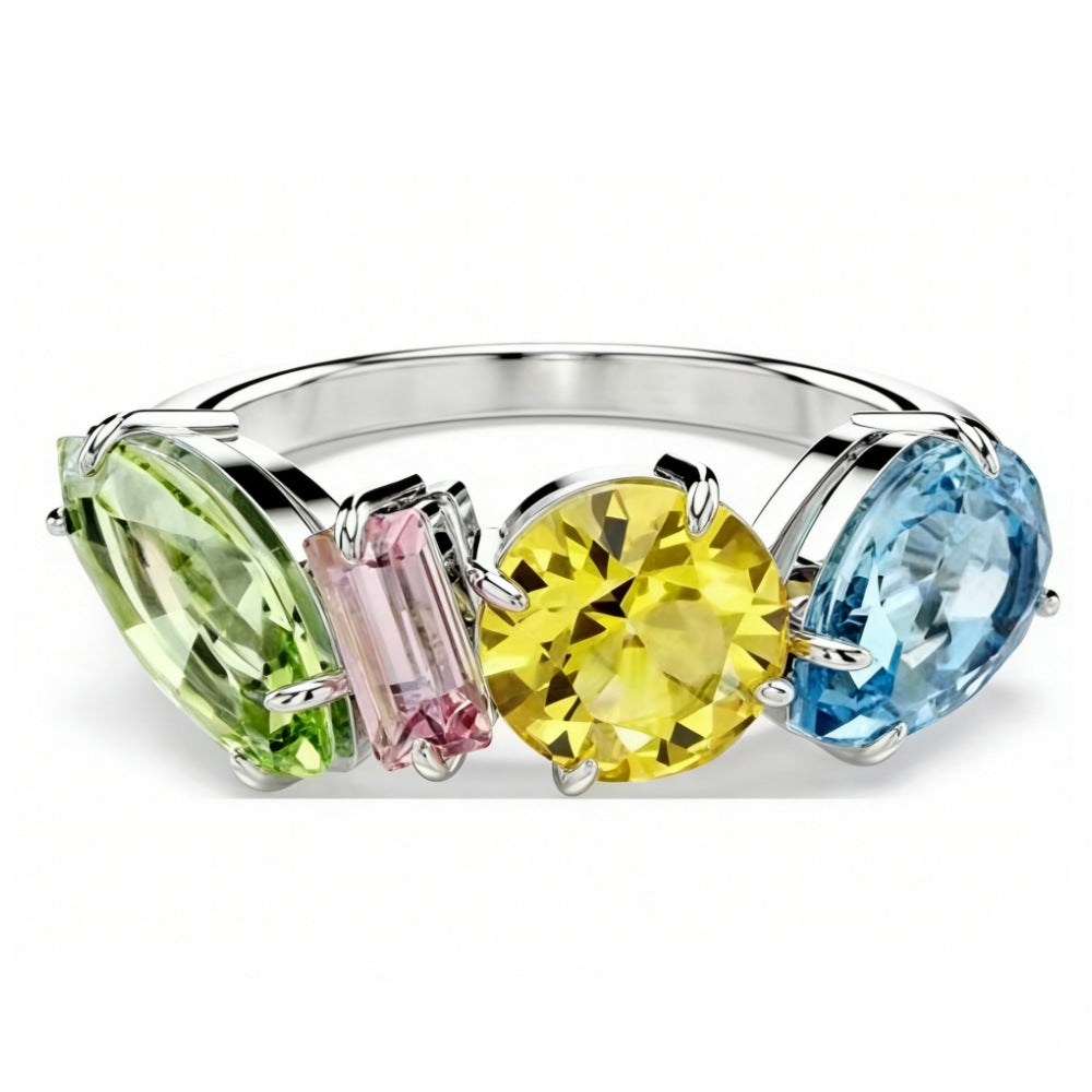 Candy Colorful Female Austrian Crystal Contrast Earrings