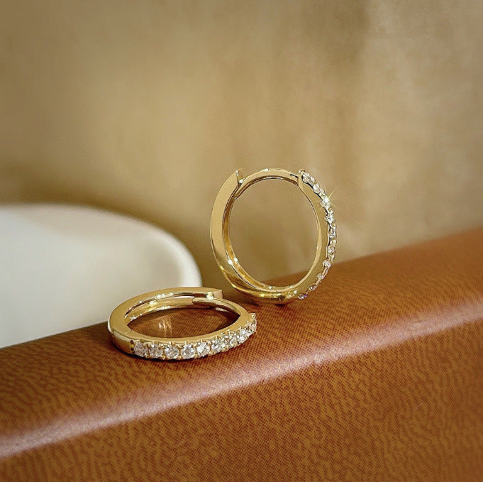 Sier Niche Zircon Light Luxury Clip Graceful High Sense Simple Rings
