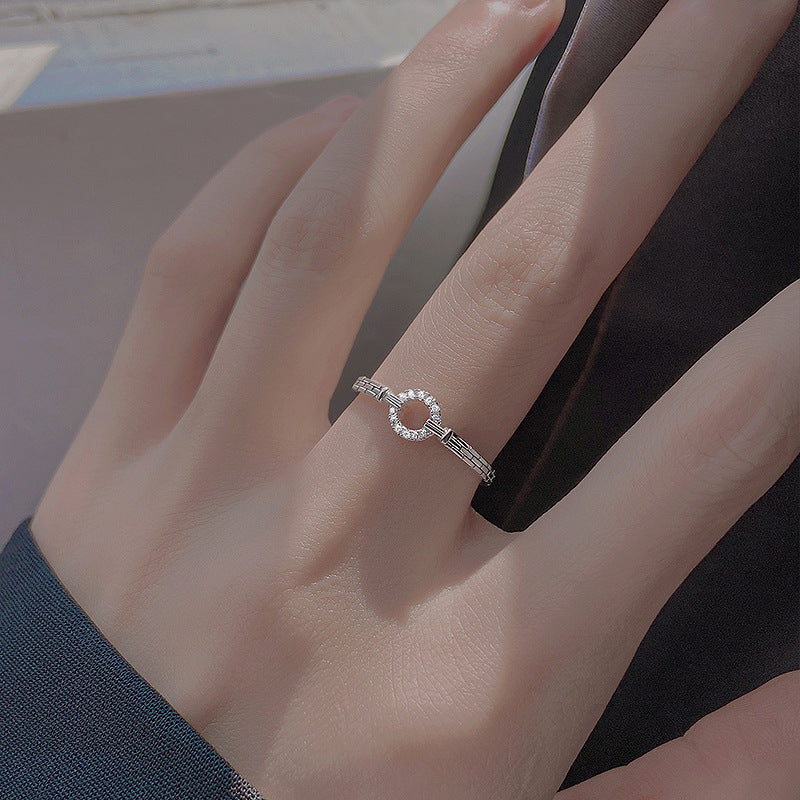Small Diamond O-shaped Style Korean Affordable Luxury Fashion Niche Design Ring