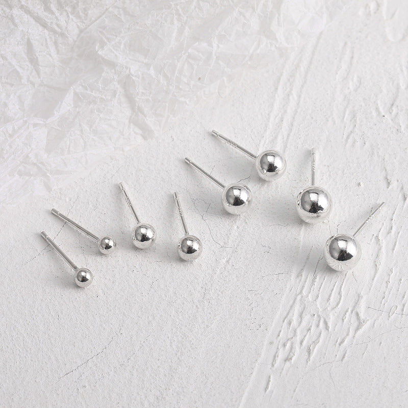 Handmade Glossy Ball Bean Simple Mini Earrings