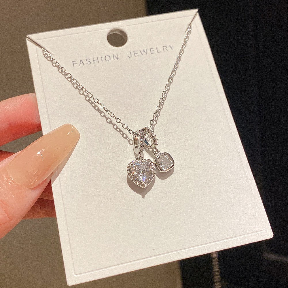 Women's Minority Simple Fashionable Elegant Zircon Clavicle Chain Titanium Steel Accessory Necklace