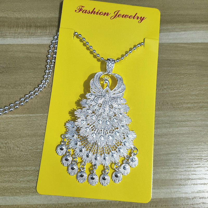 Peacock Sweater Chain Ethnic Style Artistic Exaggerated Necklaces