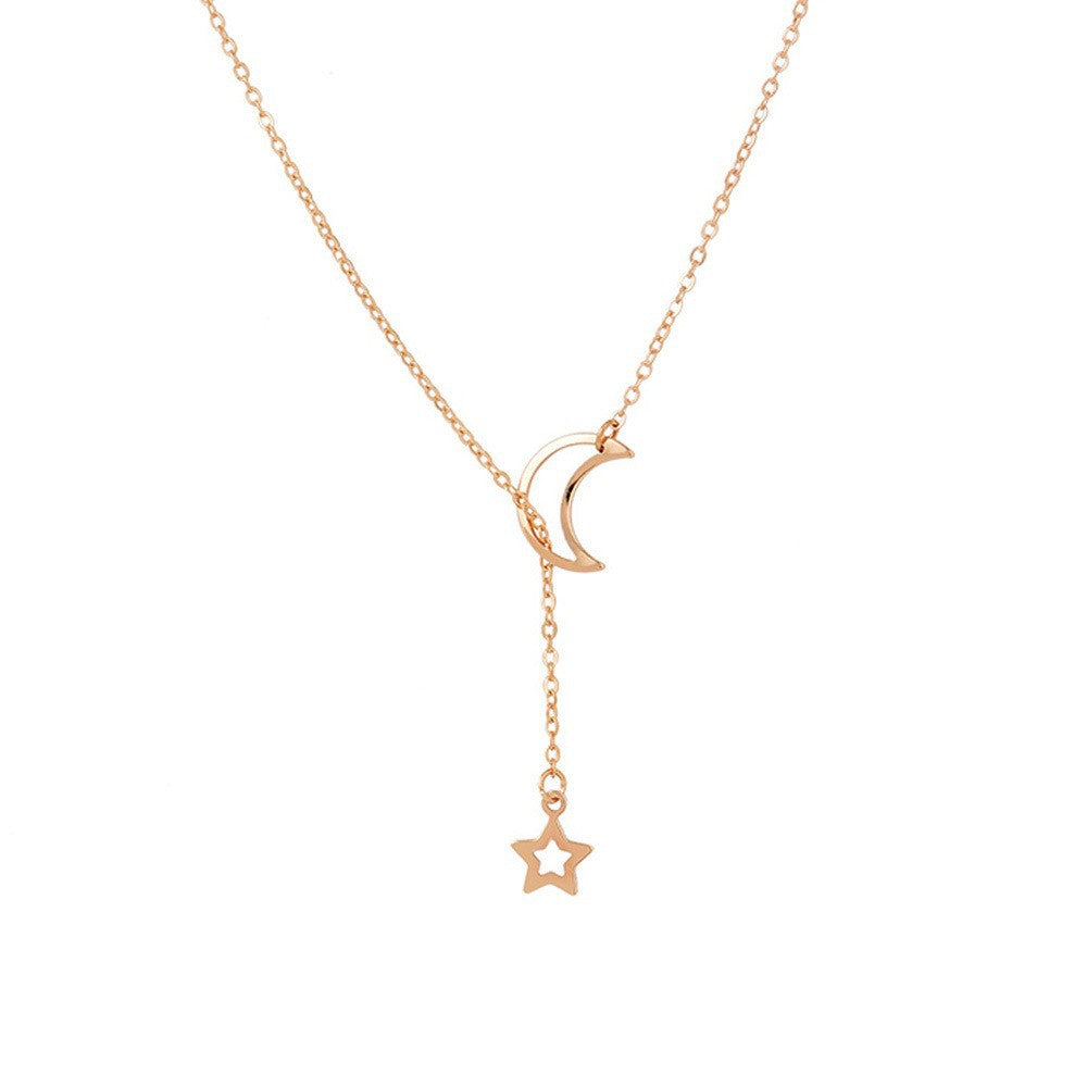 Women's Matching Moon Star Niche Design Tassel Necklace
