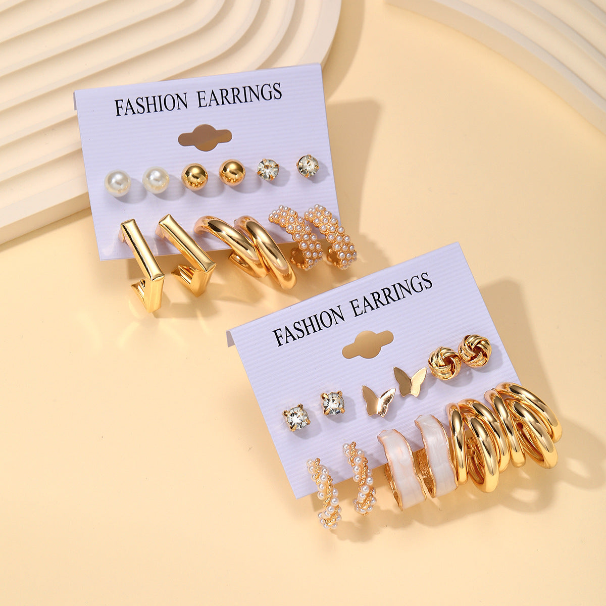 Retro Diamonds Pearl Butterfly Enamel Suit Fashionable Earrings