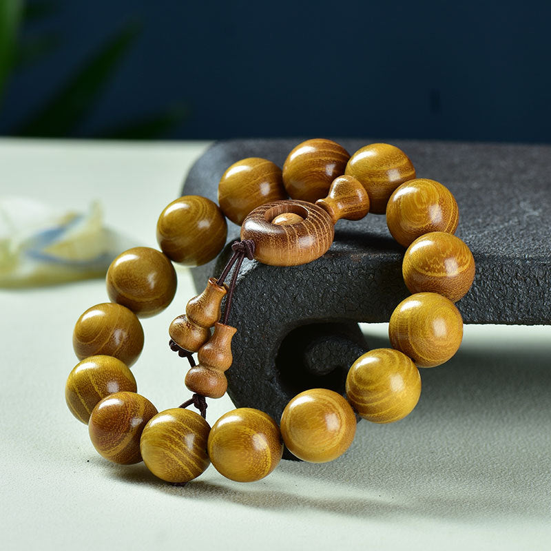 Women's & Men's Natural Gold Sandalwood Beads Fashion Collectible Artsy Bracelet