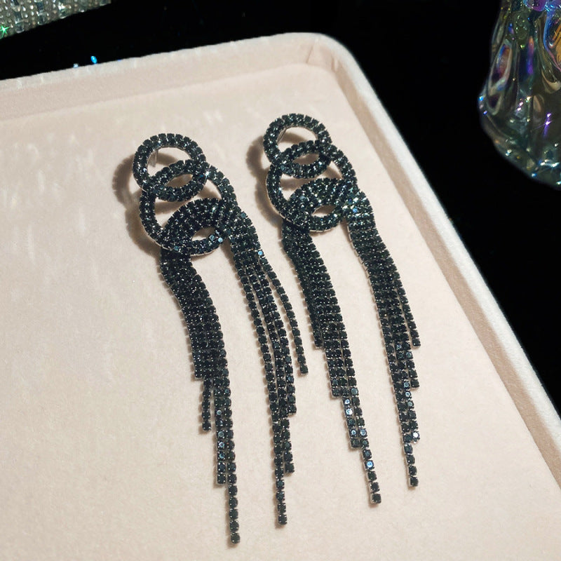 Women's Sier Diamond Tassel Light Luxury High-grade Simple Rings