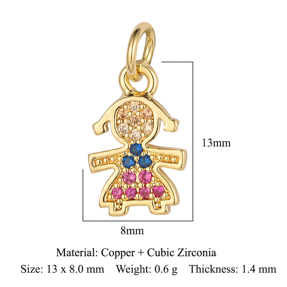 Cross Virgin Copper Zircon Boy Ornament Accessories Pendants