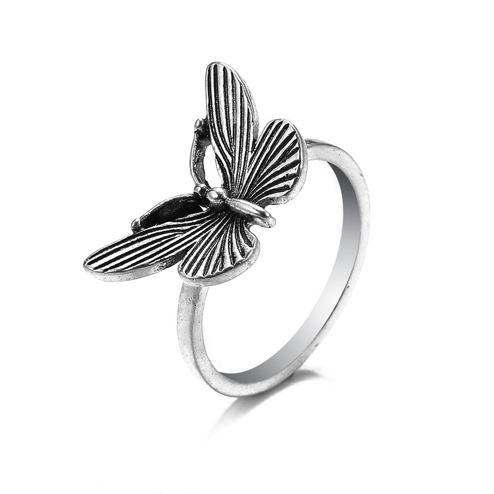 Knuckle Female Personality Rose Skull Spider Rings