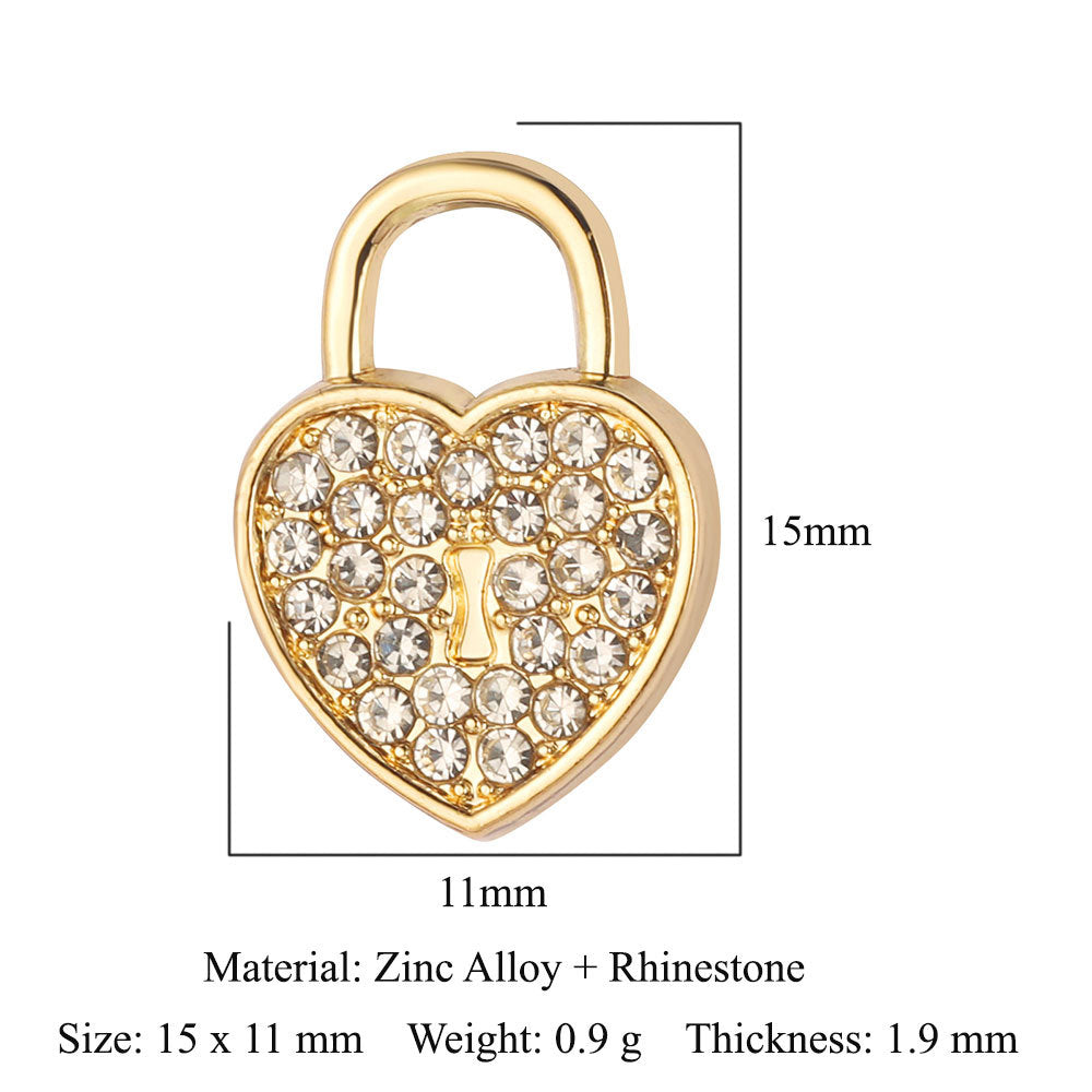 Lock Love Beat Alloy Flower Rose Pendants