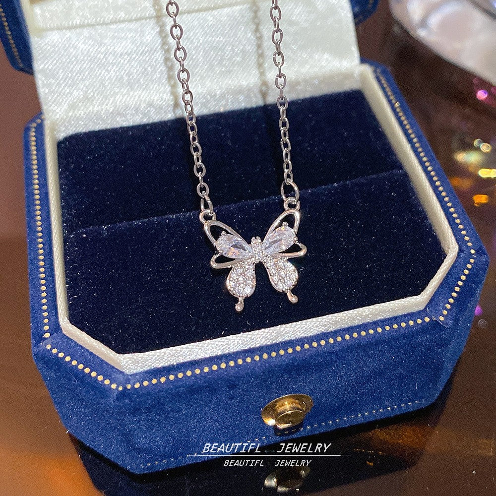Women's Minority Simple Fashionable Elegant Zircon Clavicle Chain Titanium Steel Accessory Necklace