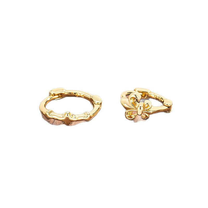 Women's & Men's Asymmetric Flower-de-luce Niche Unique Design Eardrops Ear Buckle