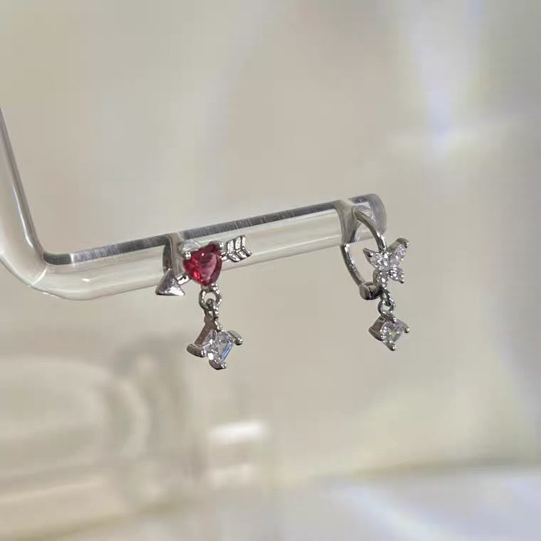 Ear Bone Butterfly Design Mini Detachable Titanium Earrings