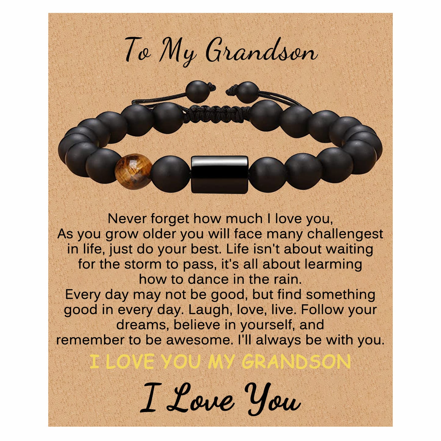 Frosted Stone Card For Son Father Bracelets