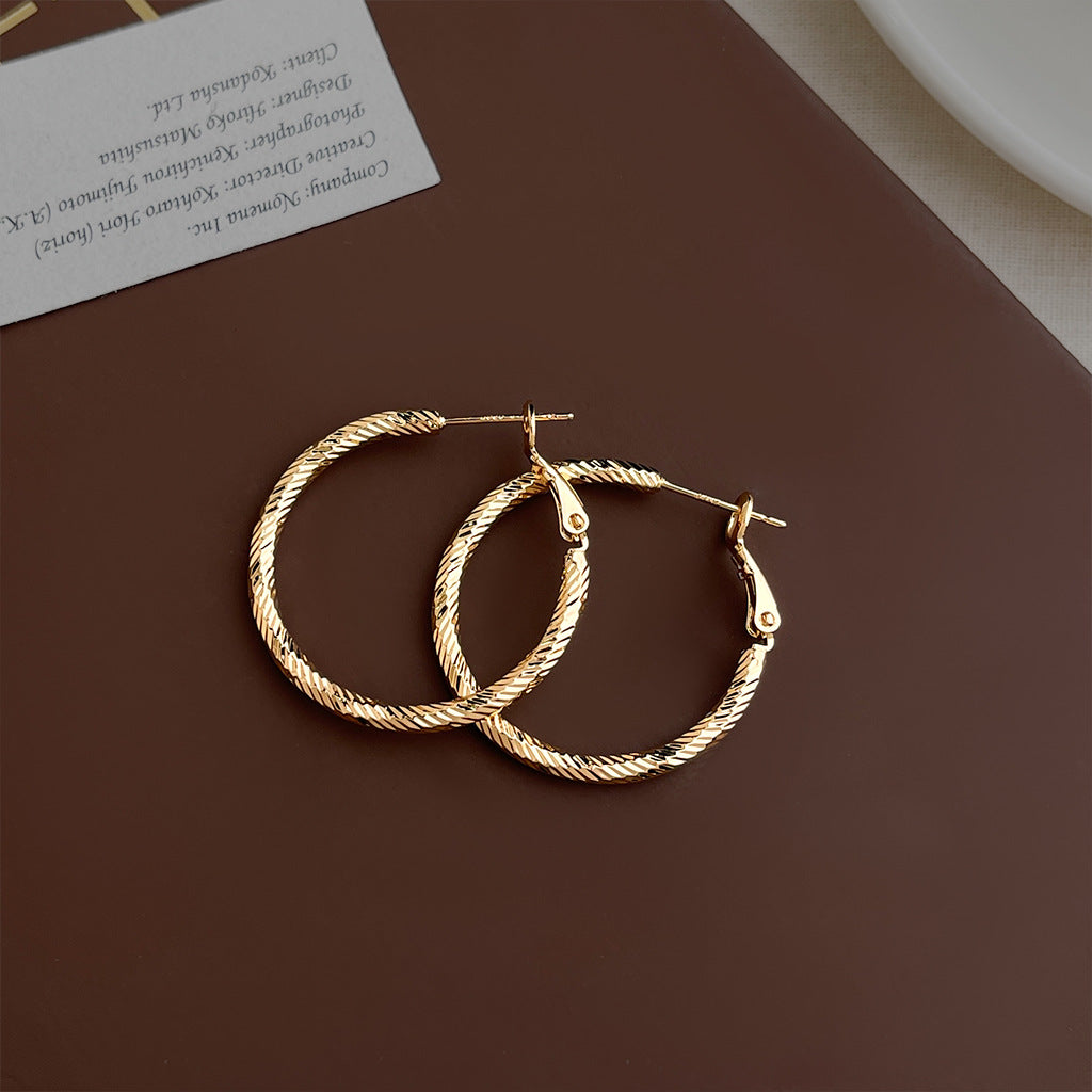 Women's Minimalist Exaggerated Big Ear Fashionable Temperament Personalized Cold Style Simple Earrings