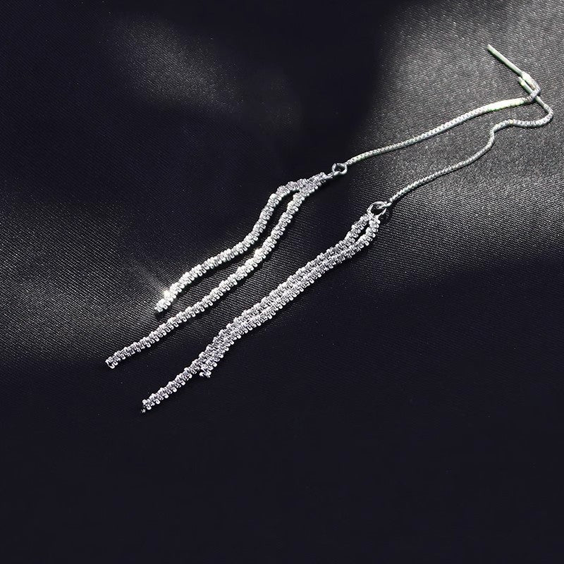 Women's Sparkling Tassel Summer Super Shiny Starry Sky Light Luxury Ear Line