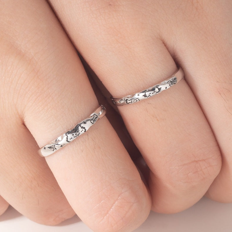 Kitten Puppy Exquisite Childlike Female Simple Fashion Temperament Open Fresh Rings