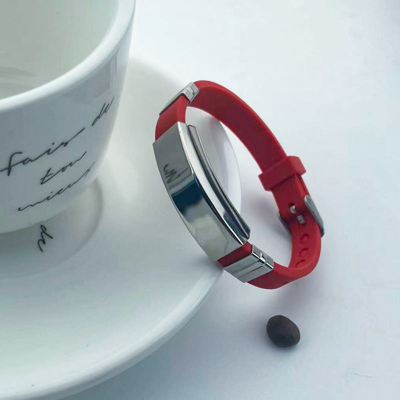 Titanium Steel Korean Style Personalized Lettering Gift Silicone Stainless Bracelet